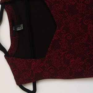 Bodycon dress, red/black floral print, size S - forever 21